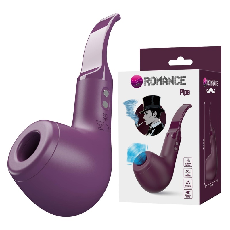 Romance Pipe Purple (MC68) - wibrujący masażer w kształcie fajki, 10 programów pulsacji, tworzywo ABS, wys. 11,4 cm - 1