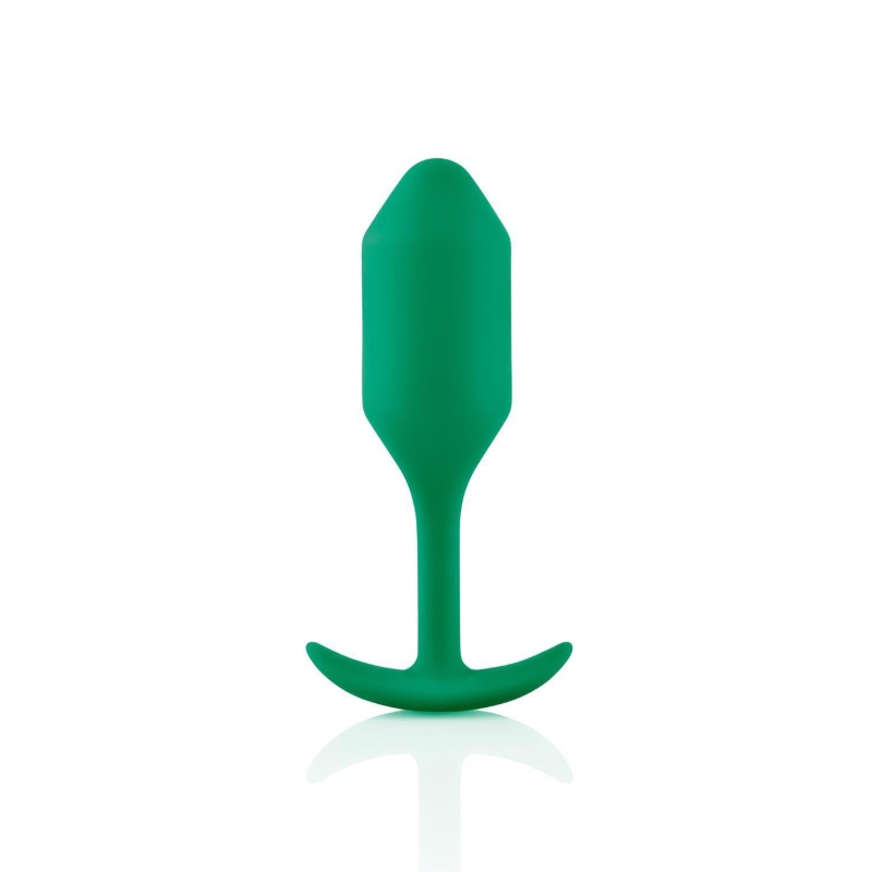 Snug Plug 2 Zielony - obciążony korek analny z silikonu medycznego, szyjka 1 cm, długość 10,5 cm, średnica 3,1 cm - 2