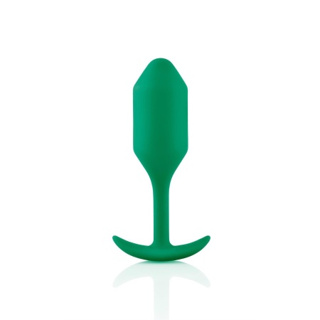 Snug Plug 2 Zielony - obciążony korek analny z silikonu medycznego, szyjka 1 cm, długość 10,5 cm, średnica 3,1 cm - 2