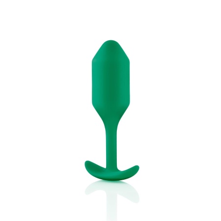 Snug Plug 2 Zielony - obciążony korek analny z silikonu medycznego, szyjka 1 cm, długość 10,5 cm, średnica 3,1 cm - 3