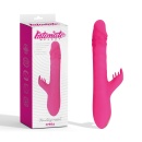 Wibrator Thrusting Rabbit z funkcją wkręcania i obracającymi się koralikami, 10 wibracji, 25,3 cm - 1