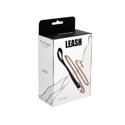 Metal and leather chain leash - 1 2