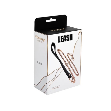 Metal and leather chain leash - 2
