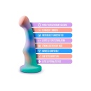 Dildo Avant Opal Dreams Aqua - zakrzywiony silikon platynowy z przyssawką, 15,2 cm - 5