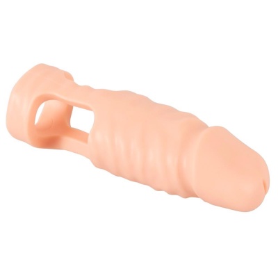 Nakładka na jądra Ball Stretcher z dildo - podwójna penetracja, rozciągliwy pierścień, 14,8 cm - 1 2