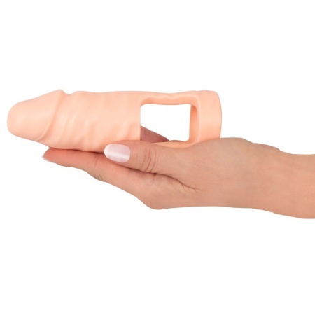 Nakładka na jądra Ball Stretcher z dildo - podwójna penetracja, rozciągliwy pierścień, 14,8 cm - 8