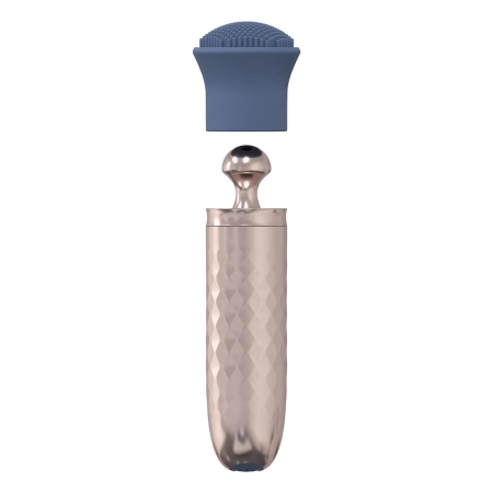 The Thrill - 10 Speed Interchangeable Vibrator - Blue - 4