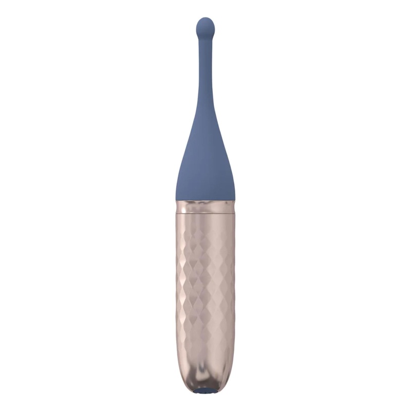 The Thrill - 10 Speed Interchangeable Vibrator - Blue - 5