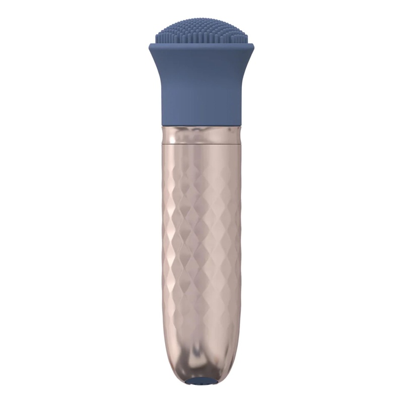 The Thrill - 10 Speed Interchangeable Vibrator - Blue - 6