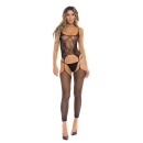 ON ALL NIGHT 2PC SET BODYSTOCK BLACK - 1