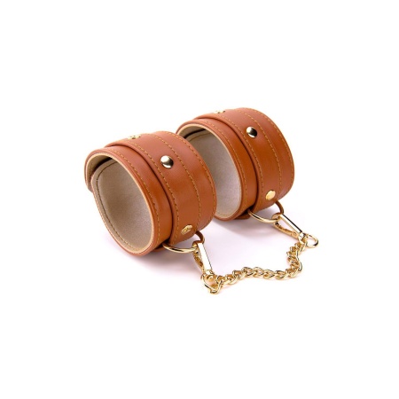 BLAZE ELITE HAND CUFFS COGNAC VEGAN LEATHER - 3