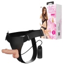 Strap-on ULTRA PASSIONATE HARNESS z regulowaną uprzężą i wibracją, 19,4 cm - 1