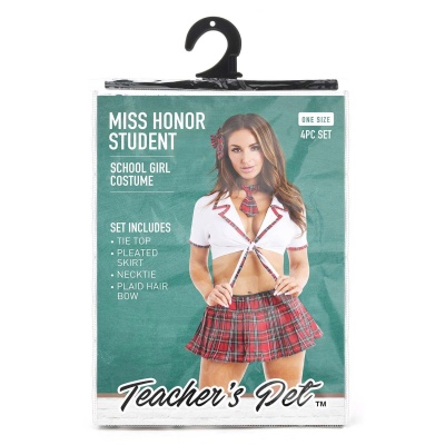 TEACHER PET MISS HONOR STUDENT 4 PC SCHOOL GIRL COSTUME - 1