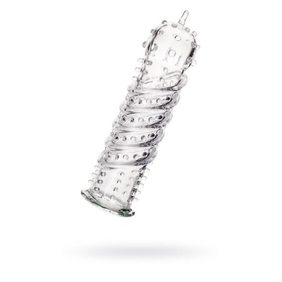 Nakładka na penisa Penis Sleeve z elastycznego TPR, przezroczysta, 15,3 cm - 1
