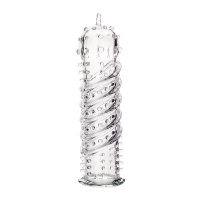 Nakładka na penisa Penis Sleeve z elastycznego TPR, przezroczysta, 15,3 cm - 1 2