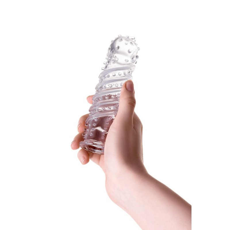 Nakładka na penisa Penis Sleeve z elastycznego TPR, przezroczysta, 15,3 cm - 3