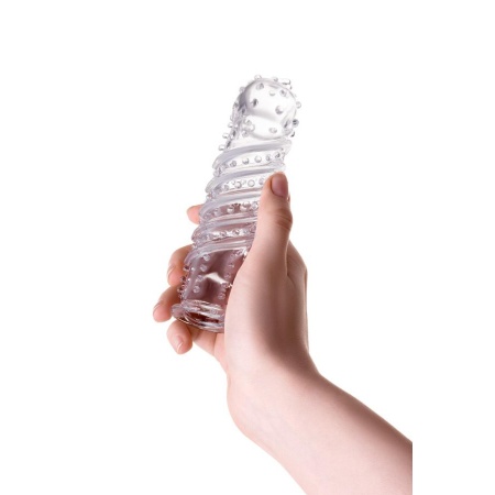 Nakładka na penisa Penis Sleeve z elastycznego TPR, przezroczysta, 15,3 cm - 3