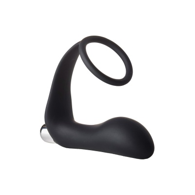 FANTASSTIC VIBRATING ANAL PLUG WITH COCKRING BLACK - 1 2