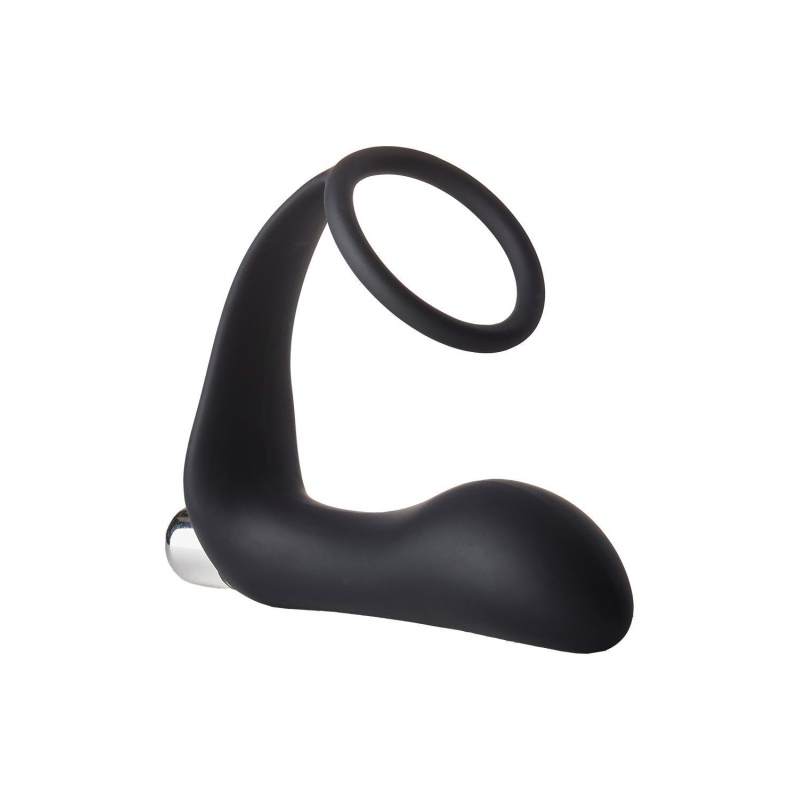 Korek analny wibracyjny FantASStic z pierścieniem na penisa - 10 prędkości, 12 cm - 2