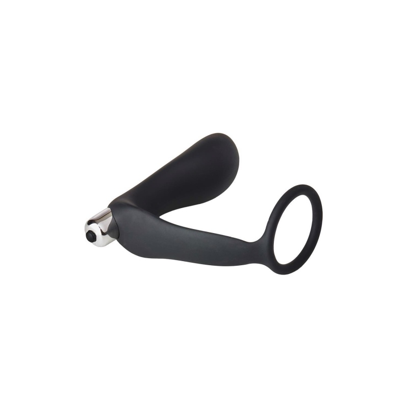Korek analny wibracyjny FantASStic z pierścieniem na penisa - 10 prędkości, 12 cm - 4