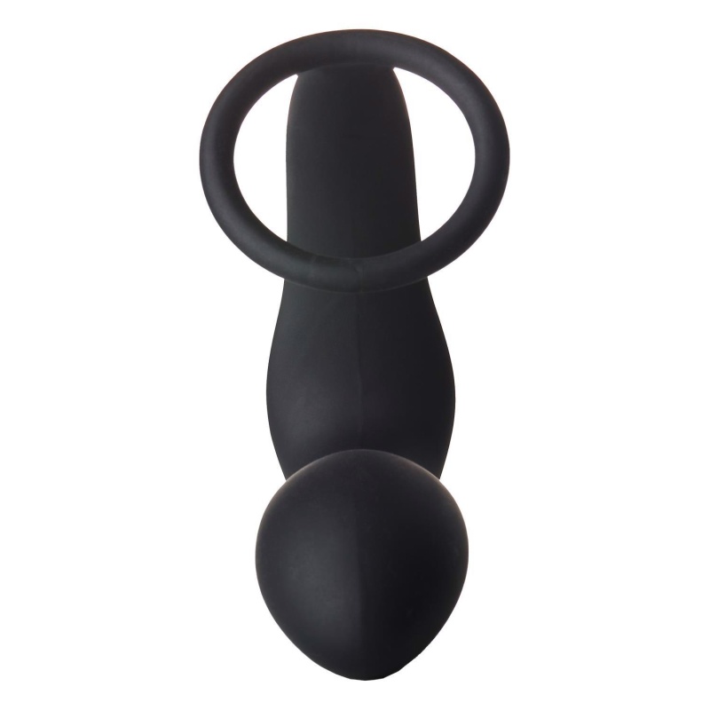 Korek analny wibracyjny FantASStic z pierścieniem na penisa - 10 prędkości, 12 cm - 5
