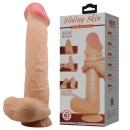 Dildo Sliding Skin 26 cm z przesuwaną skórą, przyssawką i elastycznym rdzeniem - 1