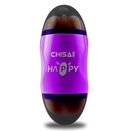 Masturbator Happy Cup Pussy & Ass - dwukanałowy, T-Skin + ABS, 19 cm, średnica 7,5 cm - 2