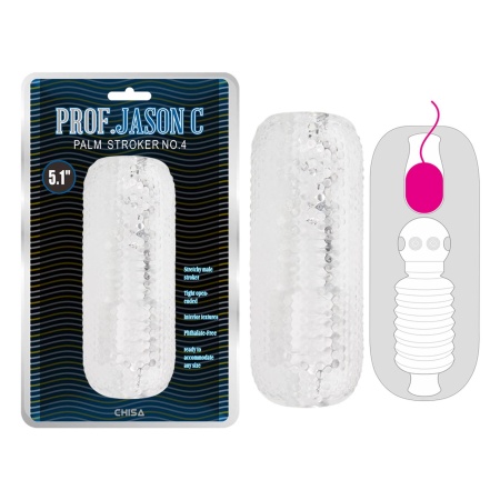 Masturbator przezroczysty Palm Stroker No.4-Clear z TPE, bez wibracji, dł. ok. 13 cm - 1