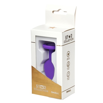 Star Collection - Purple Silicone Anal Plug S - Purple Stone - 1