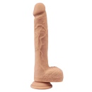 Dildo wibrujące z funkcją posuwistą Zeus Better Than Real - silikon ultra soft, 21 cm (+3 cm) - 2