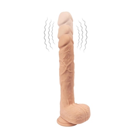 Dildo wibrujące z funkcją posuwistą Zeus Better Than Real - silikon ultra soft, 21 cm (+3 cm) - 6