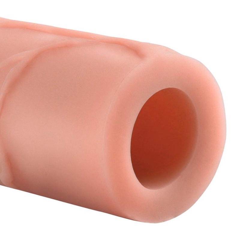 Nakładka przedłużająca na penisa FXTP 1" Extension Light — żyłkowana powłoka TPE, regulowany obwód, długość całkowita 17,7 cm - 3