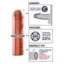 Nakładka przedłużająca na penisa FXTP 1" Extension Light — żyłkowana powłoka TPE, regulowany obwód, długość całkowita 17,7 cm - 6