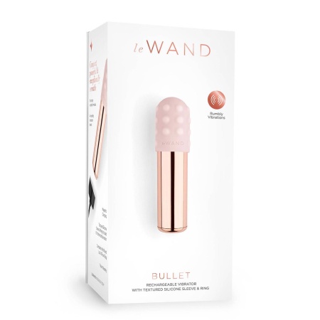 Wibrator Le Wand Bullet Rose Gold - metalowy korpus z silikonową osłoną, 7,9 × 2,35 cm - 1