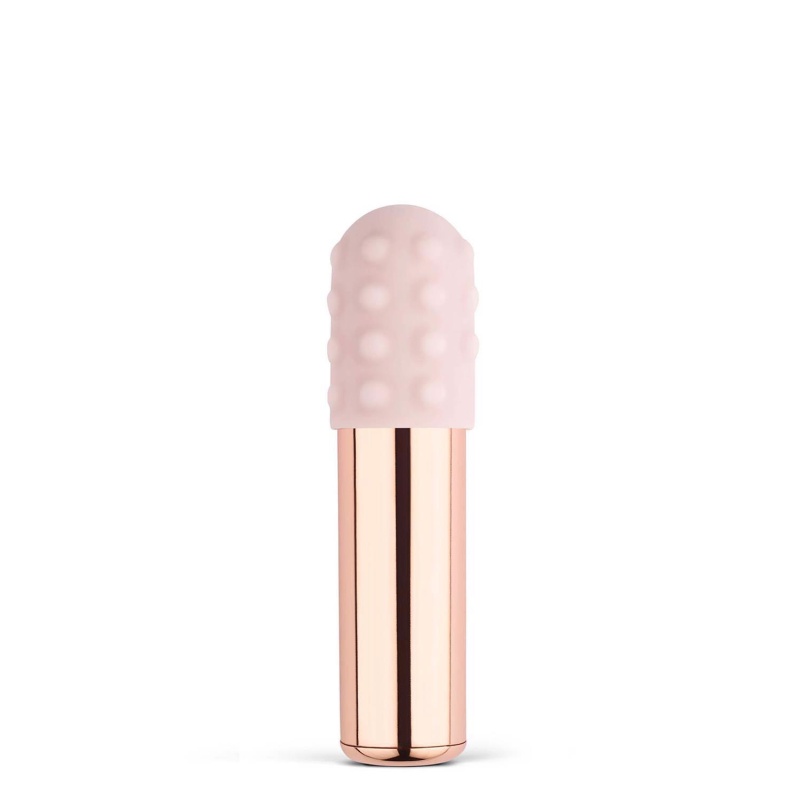 Wibrator Le Wand Bullet Rose Gold - metalowy korpus z silikonową osłoną, 7,9 × 2,35 cm - 2