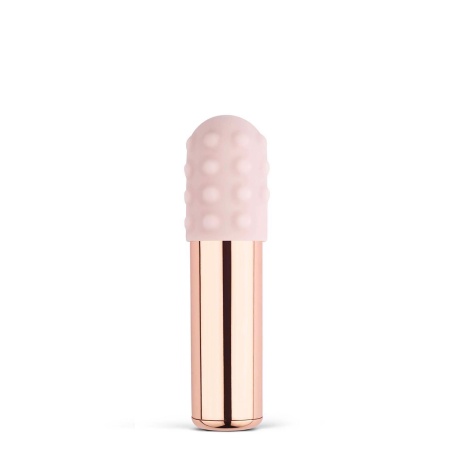 Wibrator Le Wand Bullet Rose Gold - metalowy korpus z silikonową osłoną, 7,9 × 2,35 cm - 2