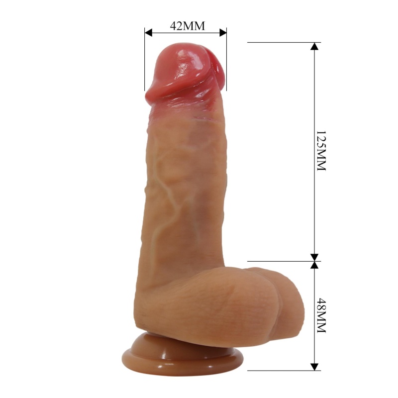 Silikonowe dildo Fogg 4.7" z uprzężą i przyssawką - 21,8 cm - 7