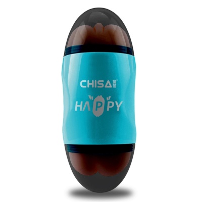 Happy Cup Mouth & Ass Masturbator - dwukanałowy masturbator oralno-analny, T-Skin + ABS, długość 19 cm, średnica 7,5 cm - 1 2