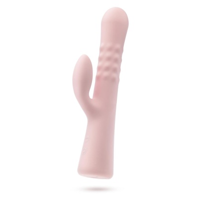 Wibrator typu króliczek Jaymie Pink - pulsujący, rozszerzający się trzonek, 23,5 cm - 1
