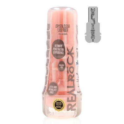 Masturbator męski Easy Rider Pussy Flesh - kompaktowy, manualny, TPE ze żłobieniami i wypustkami - 1