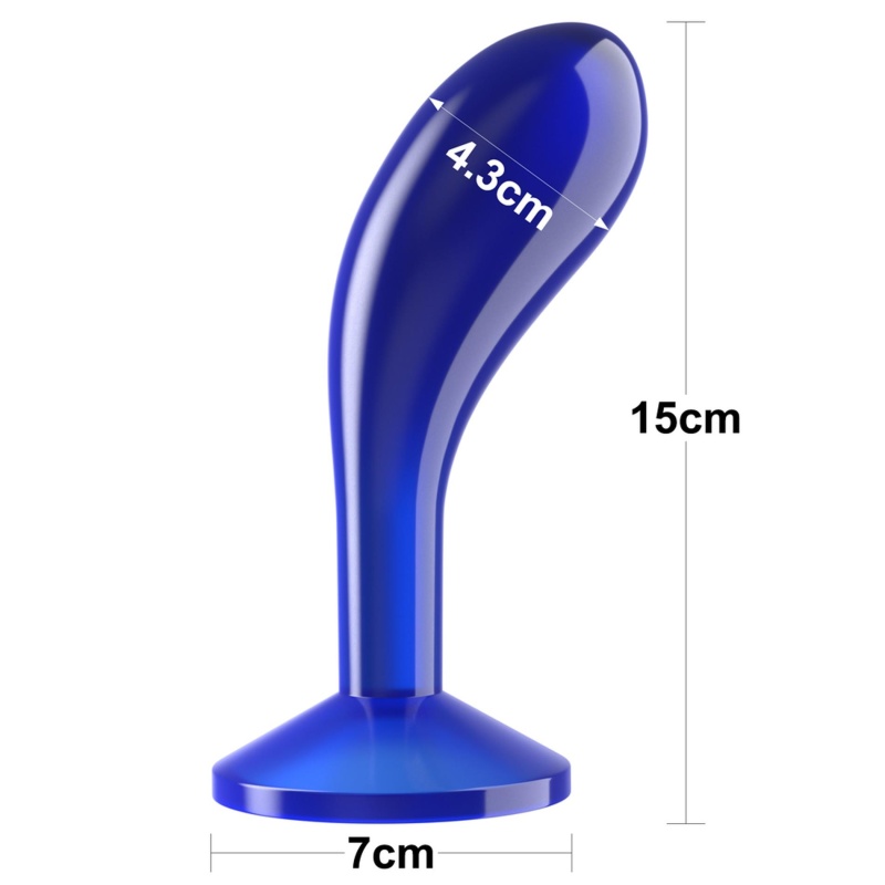 Stymulator Prostaty Flawless Clear 6.0" (15,2 cm) – Przezroczysty Niebieski - 2