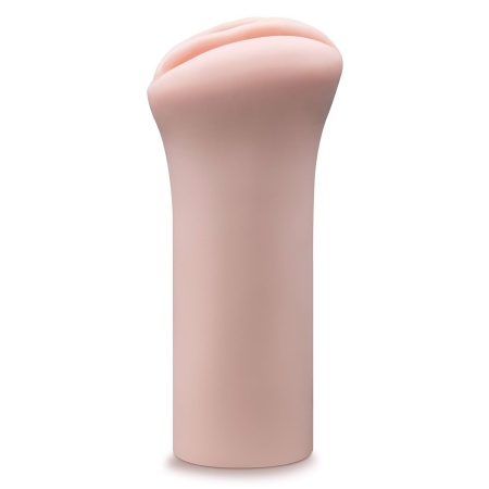 Masturbator Ashlynn Beige - TPE X5® Plus, żebrowany kanał, otwarta konstrukcja, 12,7 cm - 4