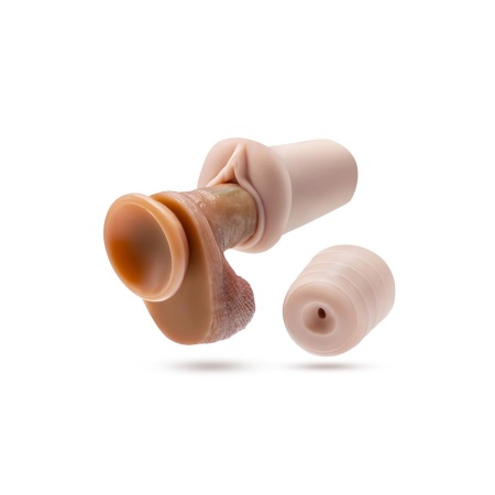 Masturbator Ashlynn Beige - TPE X5® Plus, żebrowany kanał, otwarta konstrukcja, 12,7 cm - 5