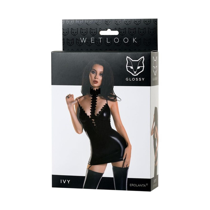 Wetlook dress IVY - black S - 4