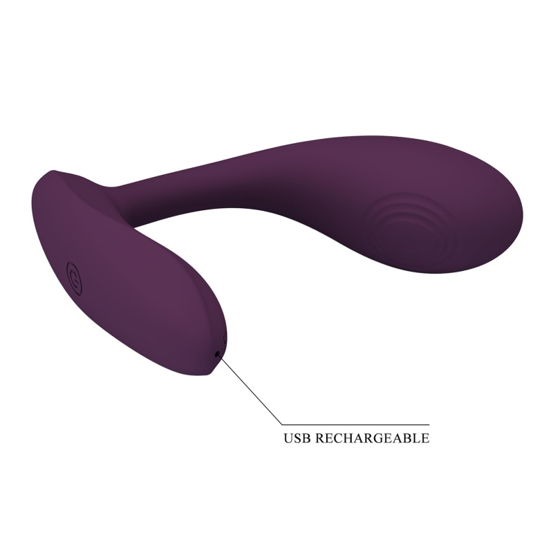 Wibrator Baird Purple z 12 trybami wibracji i aplikacją - 20 cm - 7
