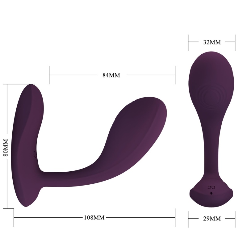 Wibrator Baird Purple z 12 trybami wibracji i aplikacją - 20 cm - 8