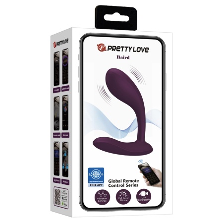 Wibrator Baird Purple z 12 trybami wibracji i aplikacją - 20 cm - 9