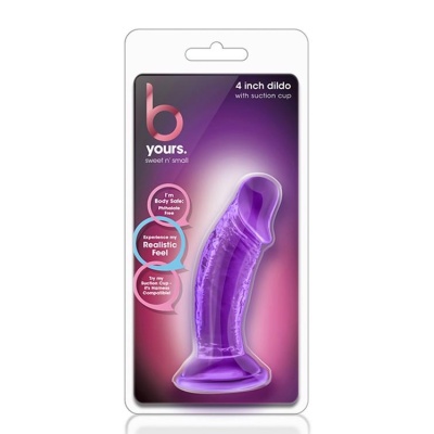 Dildo Sweet N Small z przyssawką, fioletowe, 10,2 cm - 1