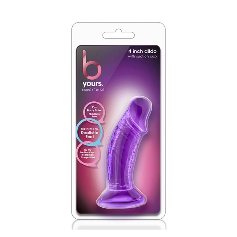 Dildo Sweet N Small z przyssawką, fioletowe, 10,2 cm - 1