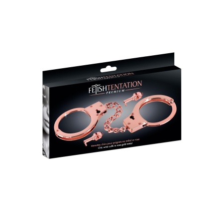 Menottes pour poignets en métal or rose - 2